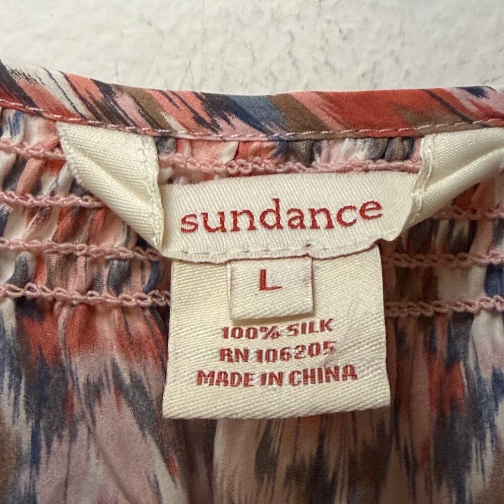 Sundance Silk Abstract Print Button Up Blouse Siz… - image 8